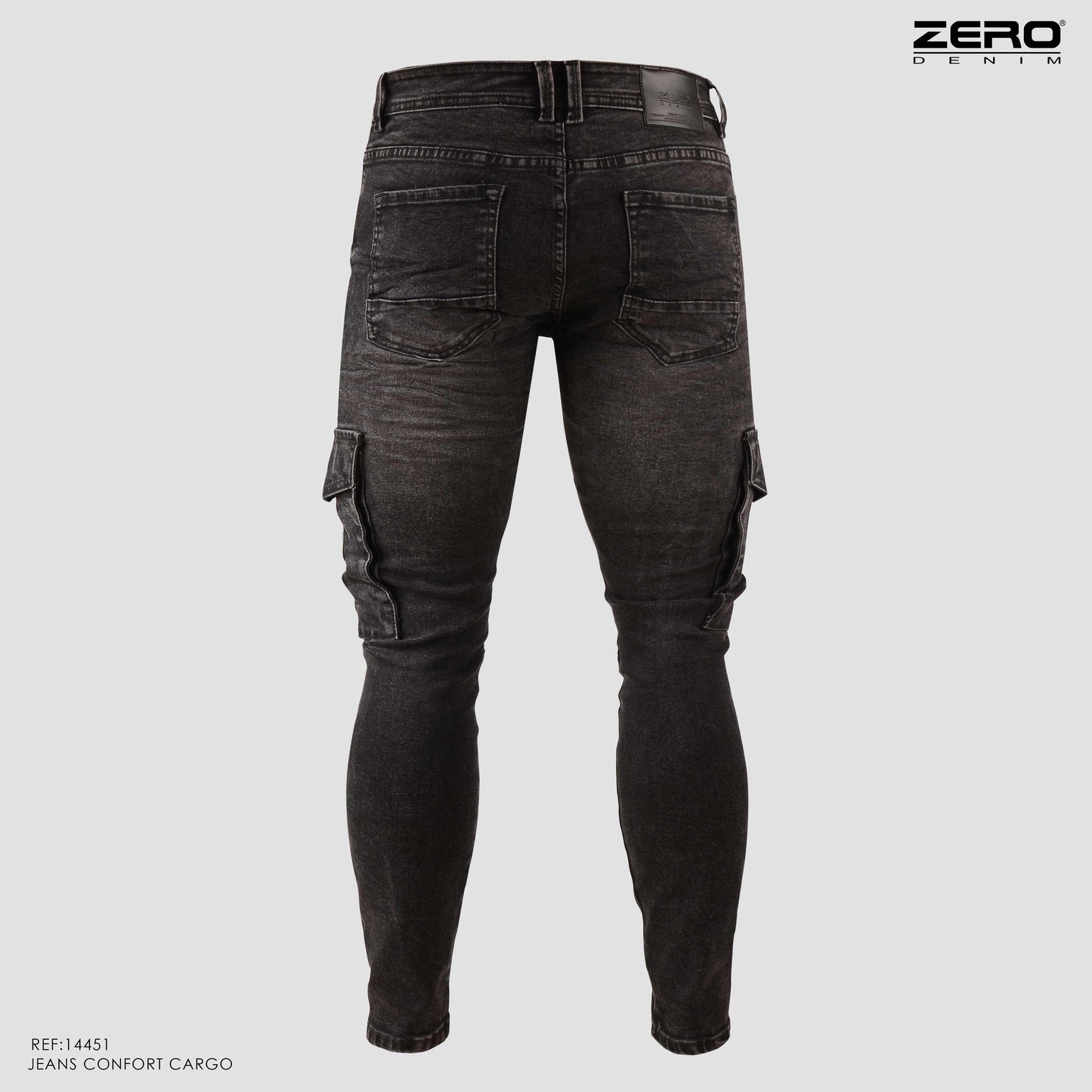 Jeans Hombre Cargo Negro 14451