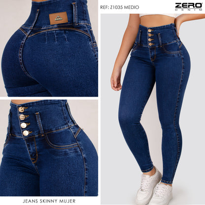 JEANS SKINNY TIRO ALTO MEDIO 1035