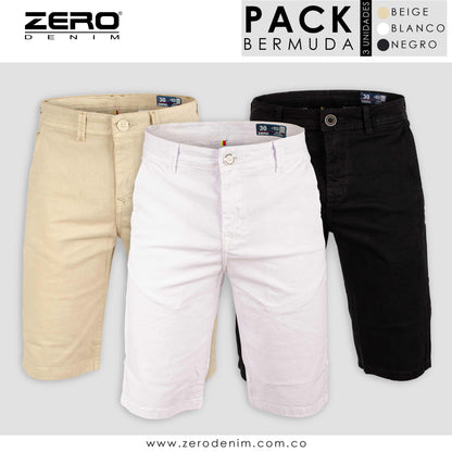 Bermuda Hombre Pack Color 3 Unidades